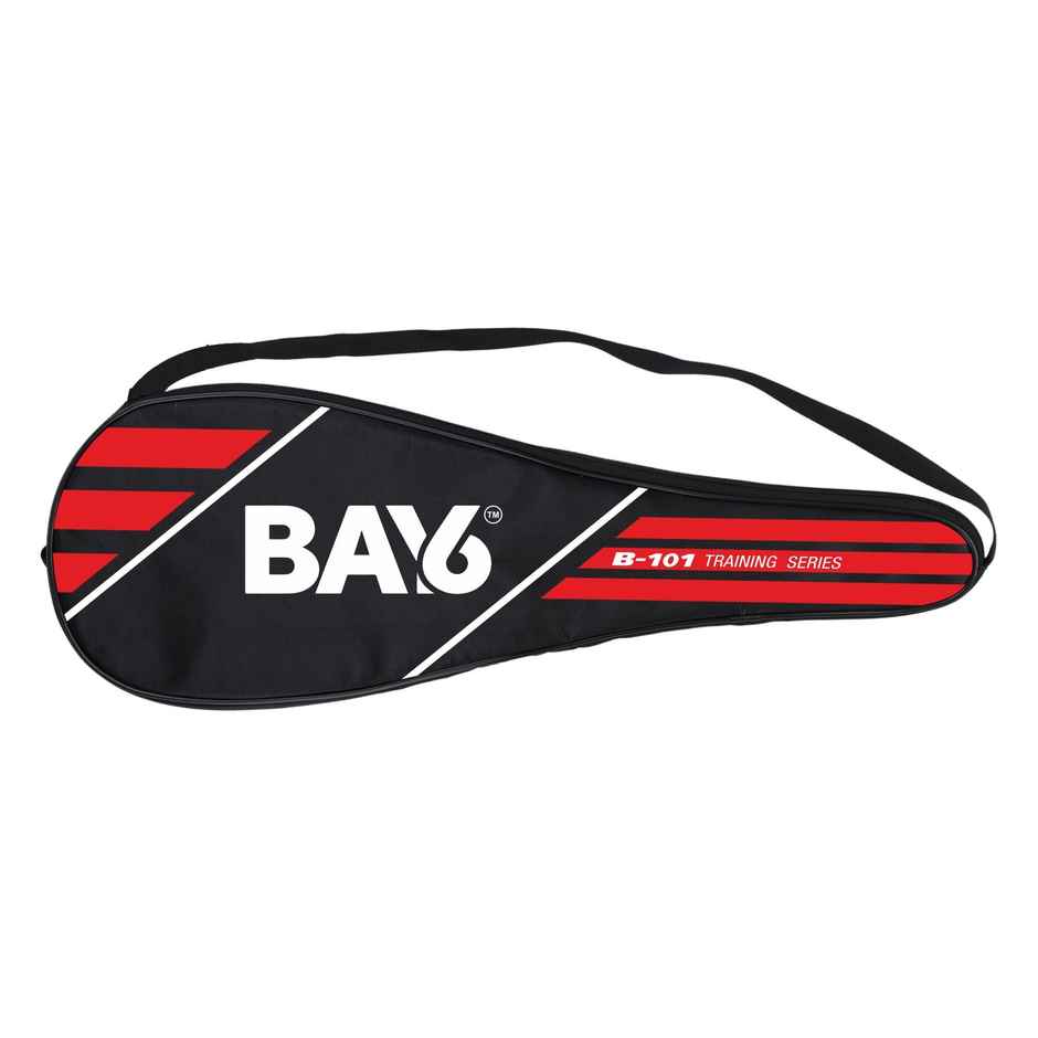 BAY6 B-101 Badminton Kit 2 Rackets, 1 Full Cover& 1 Box Feather Shuttlecocks Pack of 3 | Black