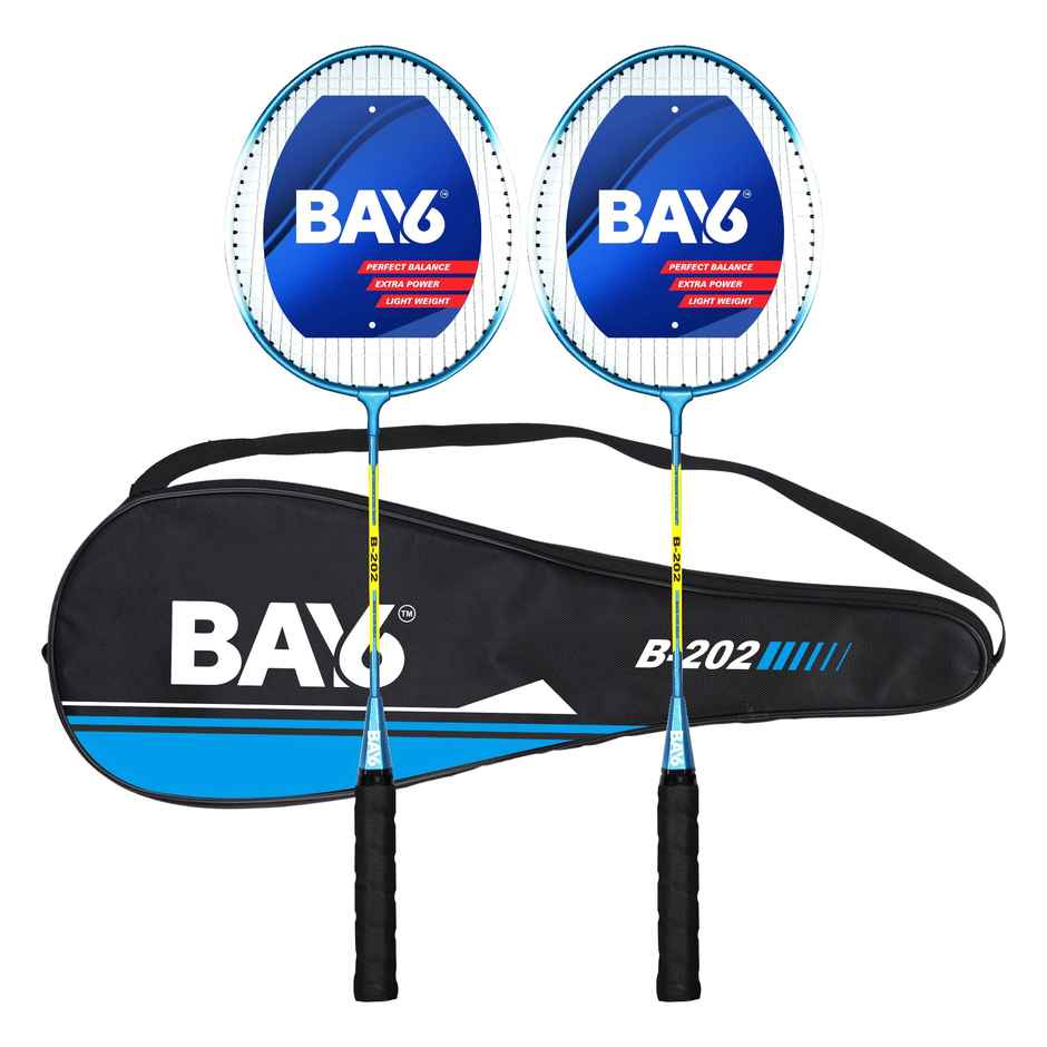 BAY6 B-202 Aluminium Badminton Set | 2 Rackets with Full Cover |