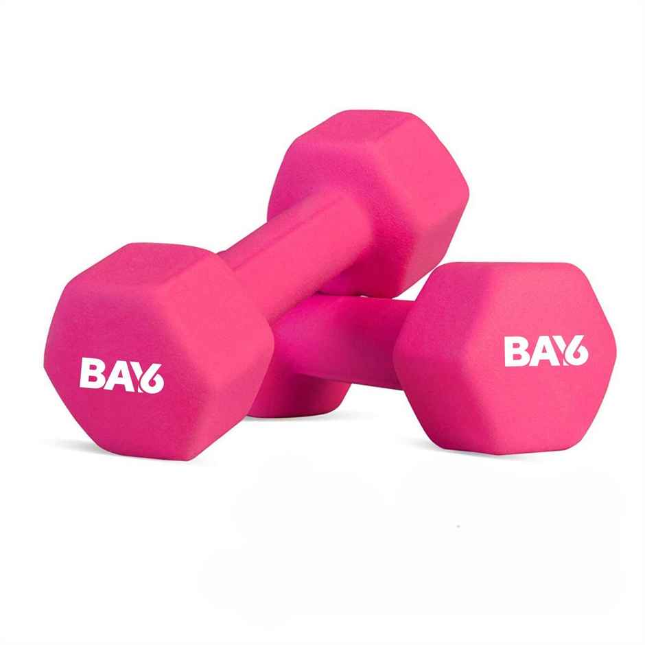 BAY6 Professional 1 kg Neoprene Dumbbells Set | Pack of 2 | Pink