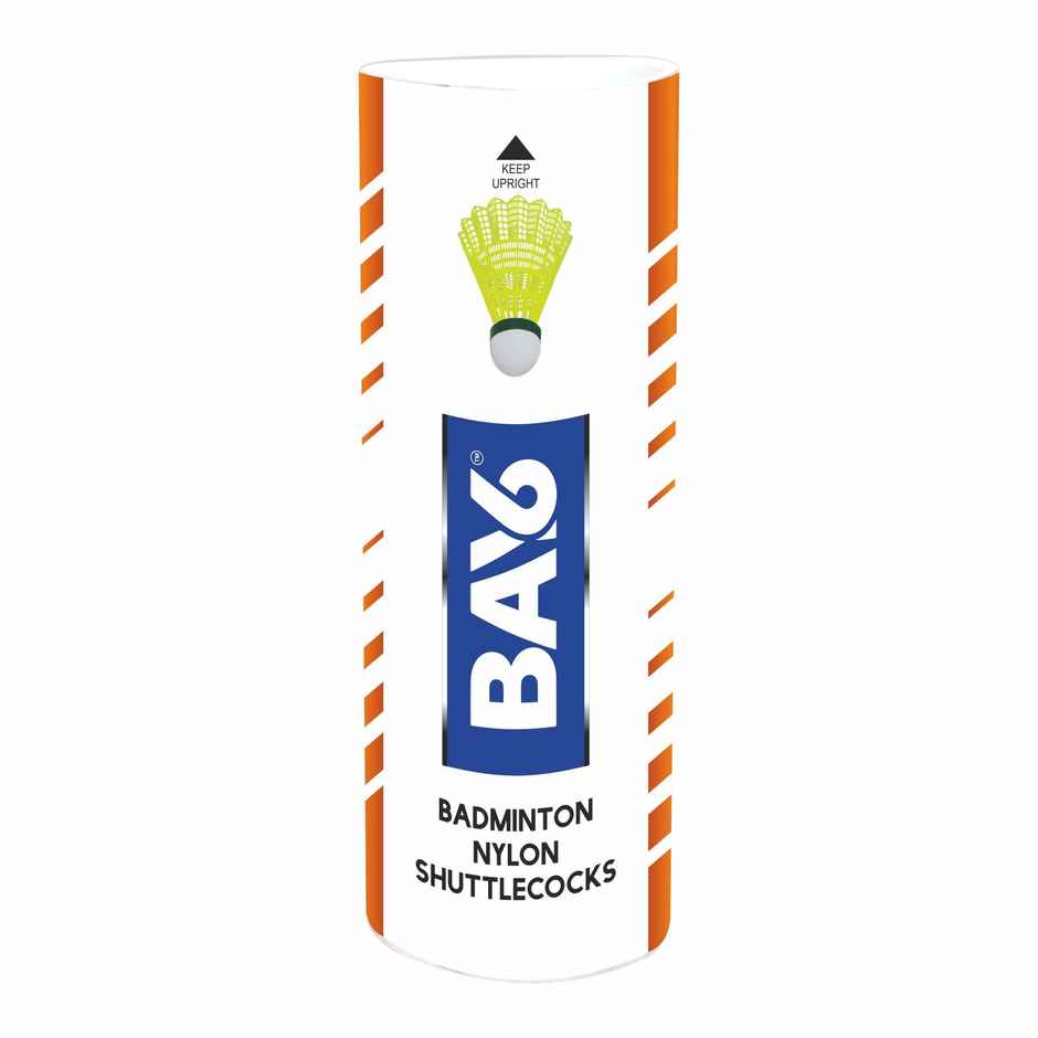 BAY6 Nylon Shuttlecock Pack of 6