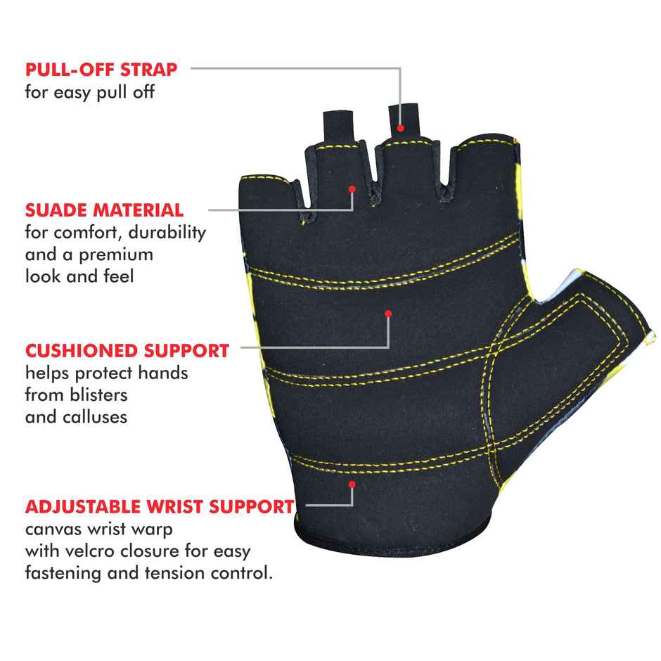 BAY6 Max Grip Gym Gloves for Workouts | Pull Ups & Weightlifting | Large Size