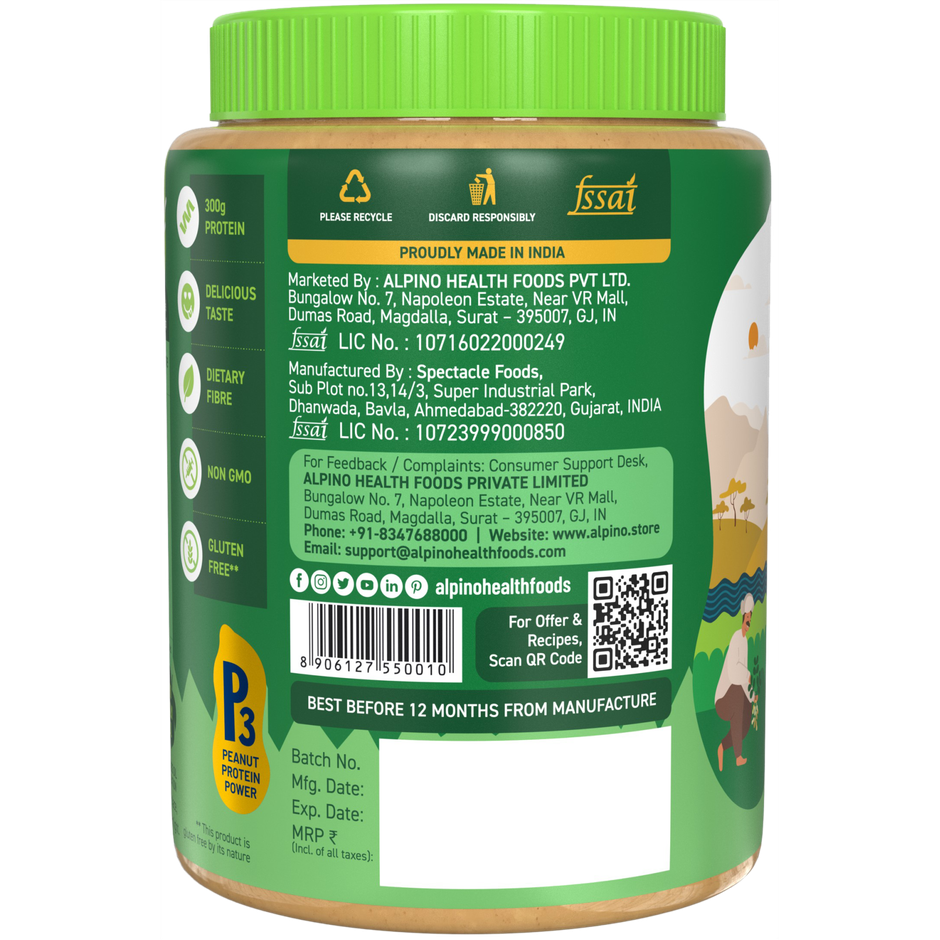 Alpino Natural Peanut Butter Crunch (Unsweetened)
