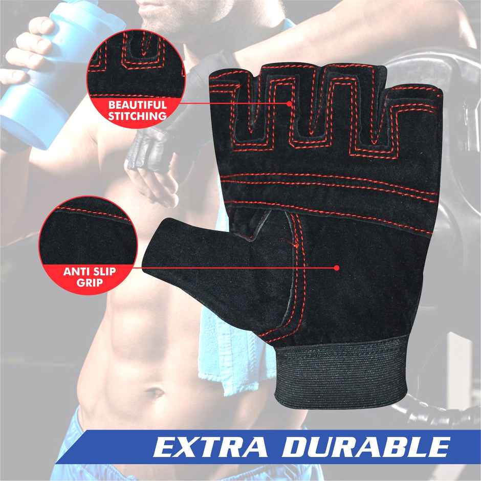 BAY6 Multipurpose Gym Gloves for Workouts | Pull Ups & Weightlifting | X-Large Size