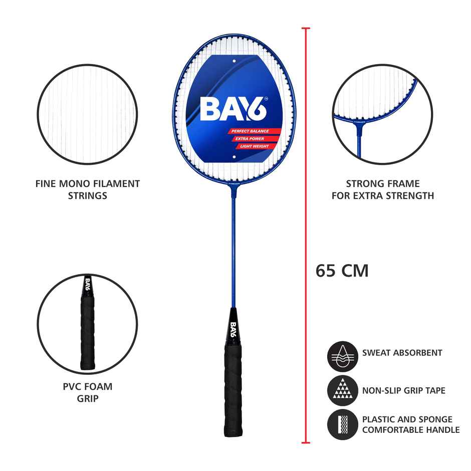 BAY6 Smash Badminton Racket | Blue