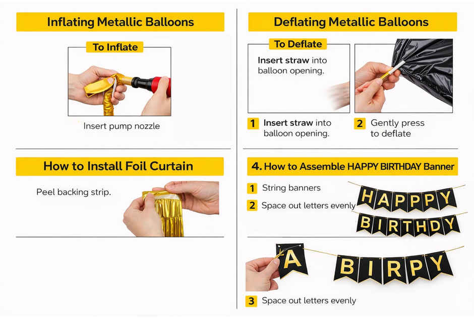 Birthday Decoration Kit for Birthday Party Items- Banner,Balloons, Foil Curtains | BeyondLuv
