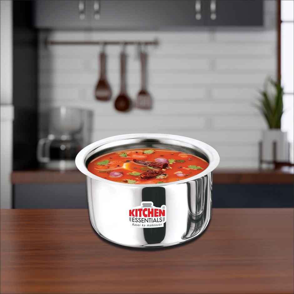 Kitchen Essentials Flat Bottom Premium Quality Tope 11 Diameter 17.5 Cm Capacity, 1400 ml