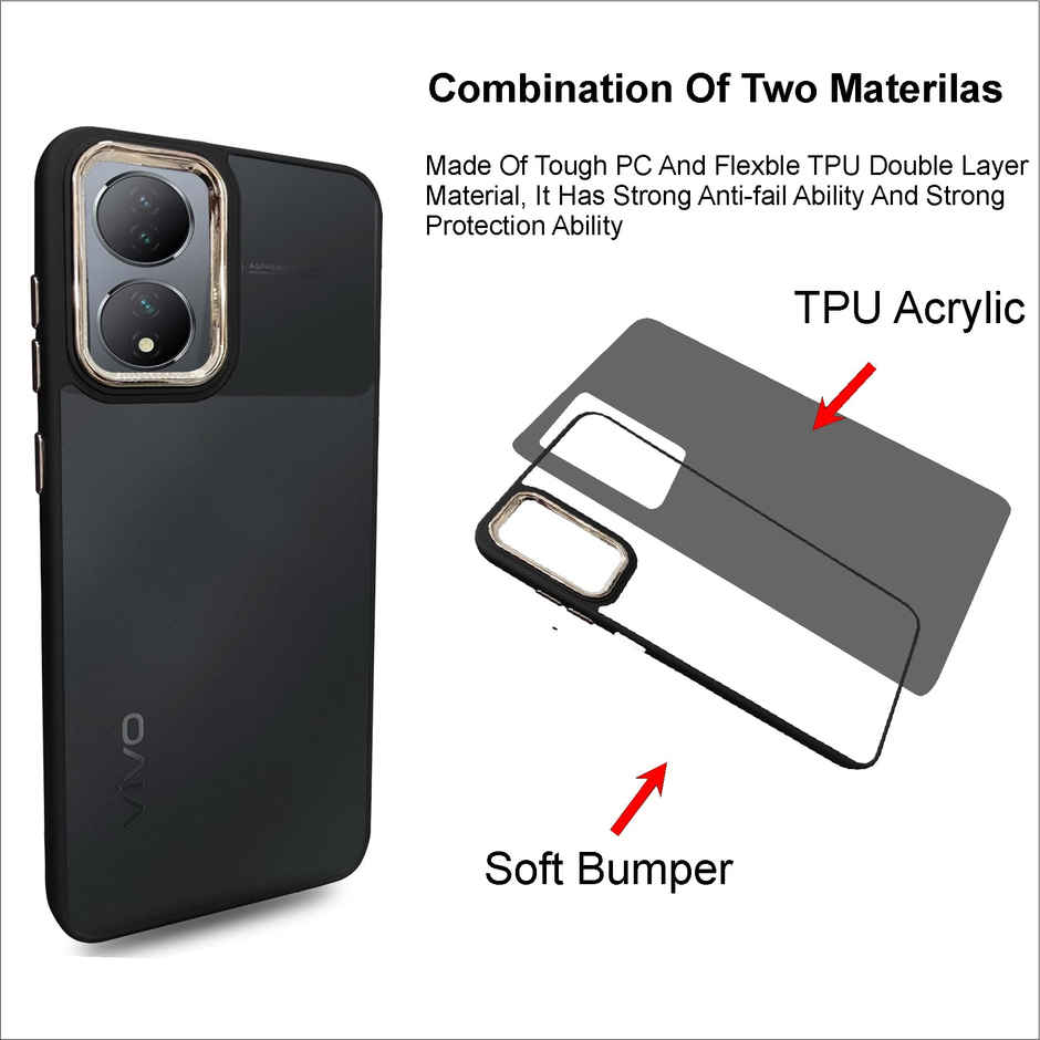 Artistque Case for Vivo Y100 5g Back Cover - colored Frosted Stylish Cover