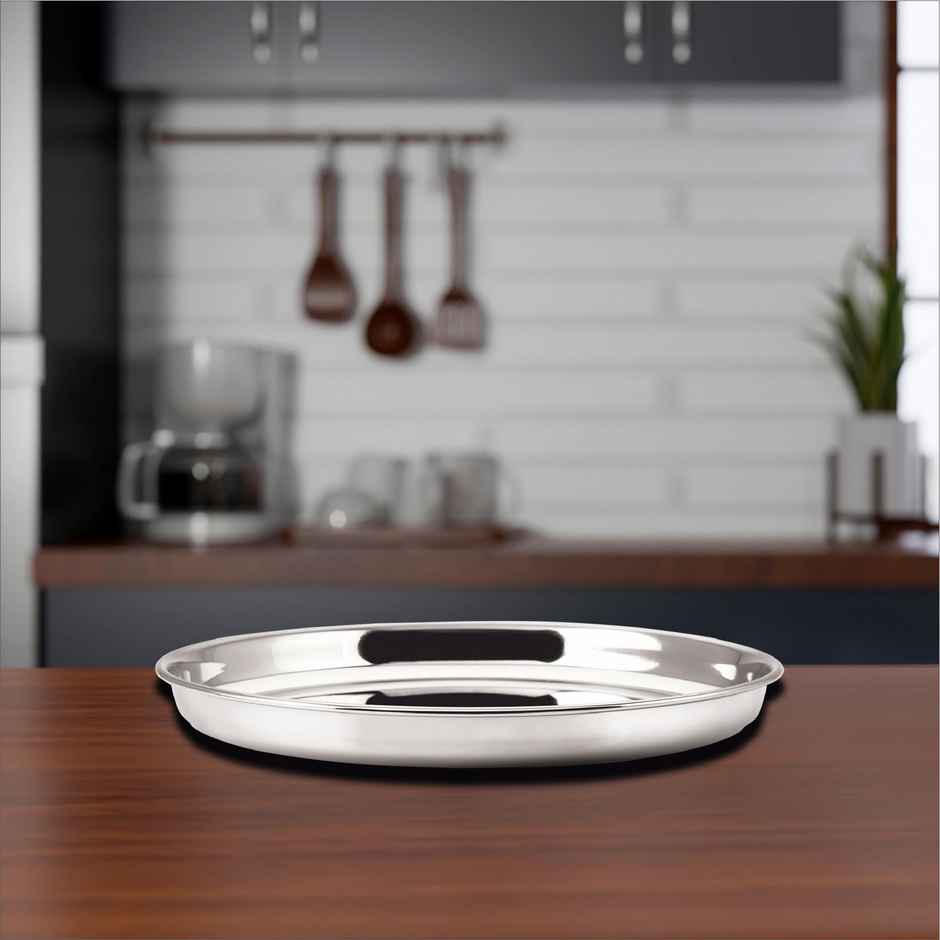 Kitchen Essentials Stainless Steel Np Thali 13 - Mirror Finish
