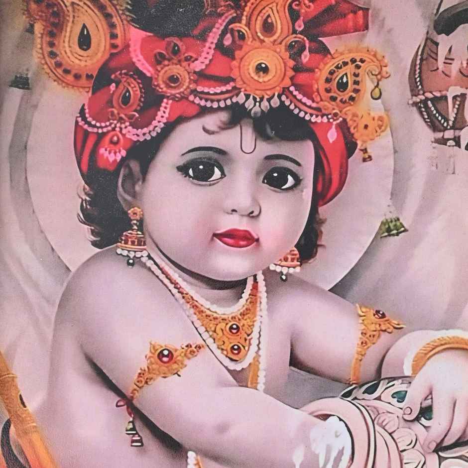 Lord Krishna Photo Frame Decorative Wall Frame for Home & Temple Decor (Ecraftindia)