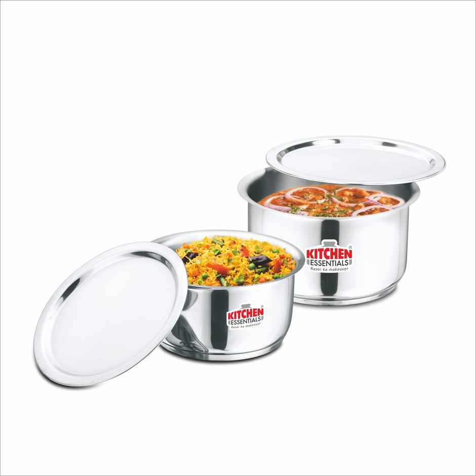 Kitchen Essentials Perpetua Impact Forged Bottom 2 Pcs Tope� set with Steel Lid | 1L and 2 L