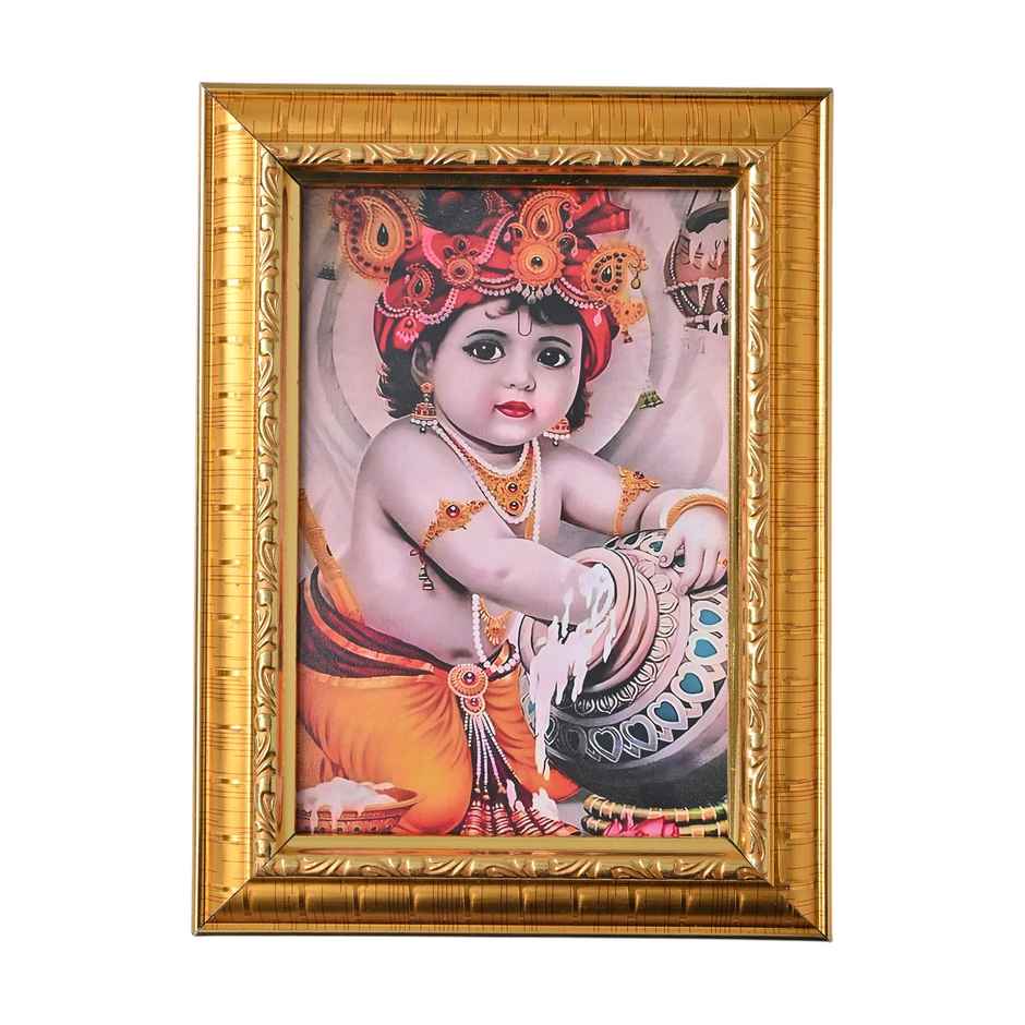 Lord Krishna Photo Frame Decorative Wall Frame for Home & Temple Decor (Ecraftindia)