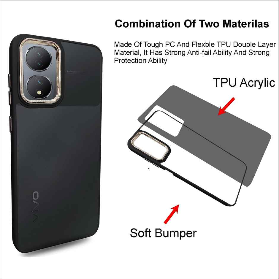 Artistque Case for Vivo Y100 5g Back Cover - colored Frosted Stylish Cover