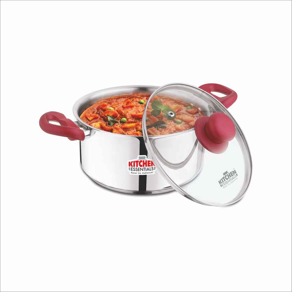 Kitchen Essentials Perpetua-Impact Forged Bottom Casserole 20 With Glass lid, Soft Touch handle