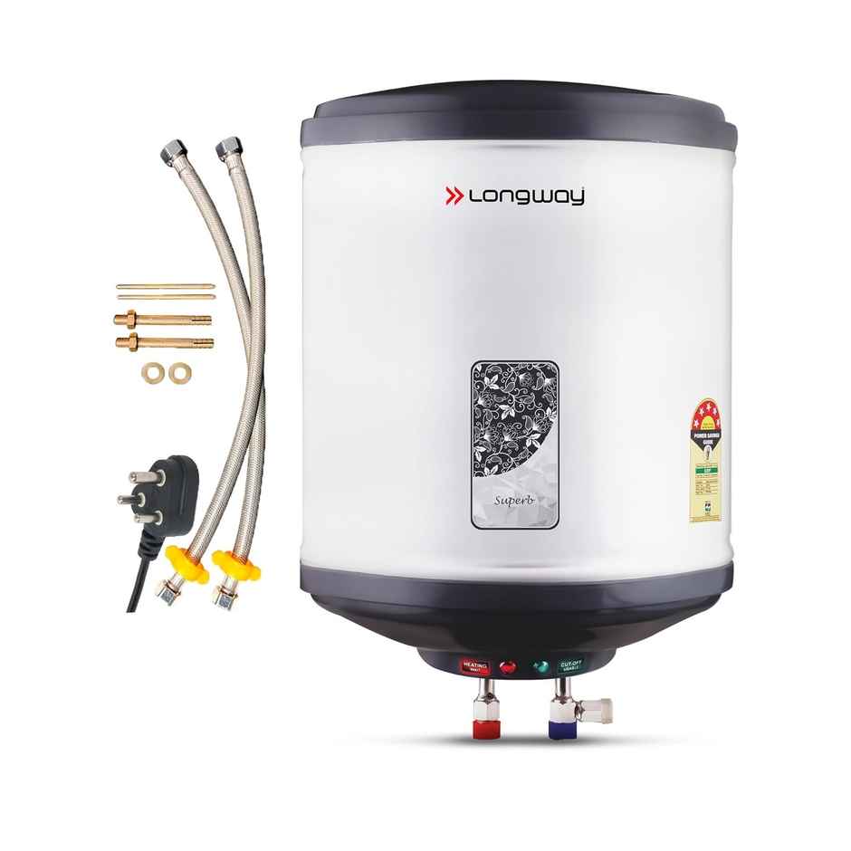 Longway Superb 25 Ltr 5 Star Rated Automatic Storage Water Heater,Water Geyser(Gray, 25 Ltr)