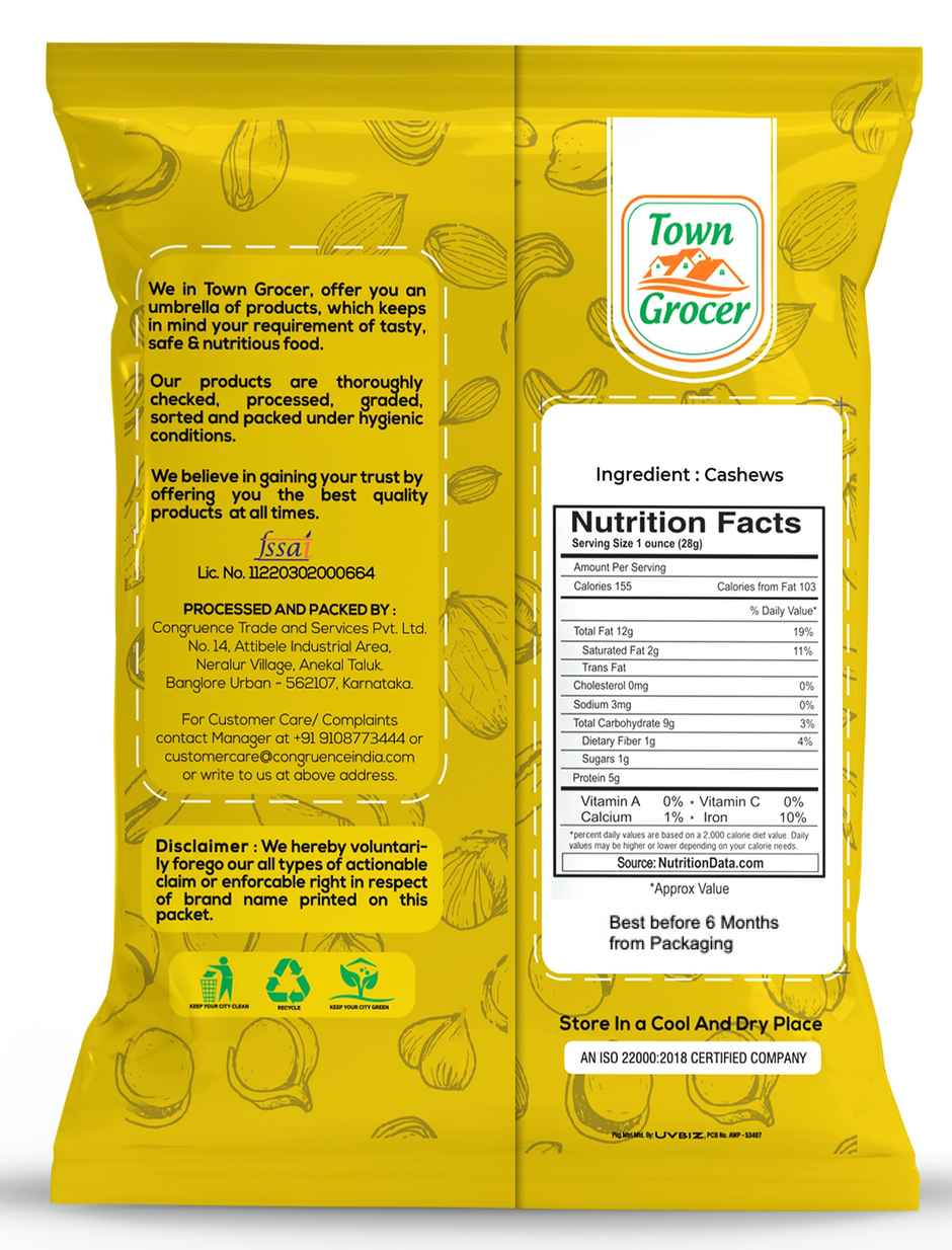 Town Grocer Whole Cashew W320 Premium