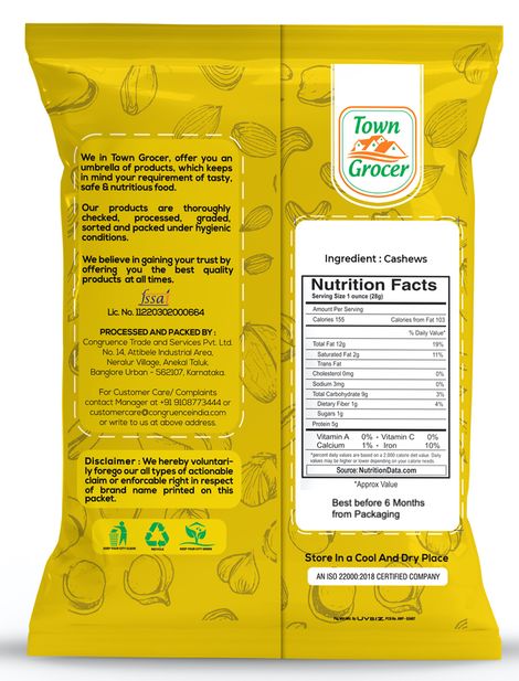 Town Grocer Whole Cashew W320 Premium