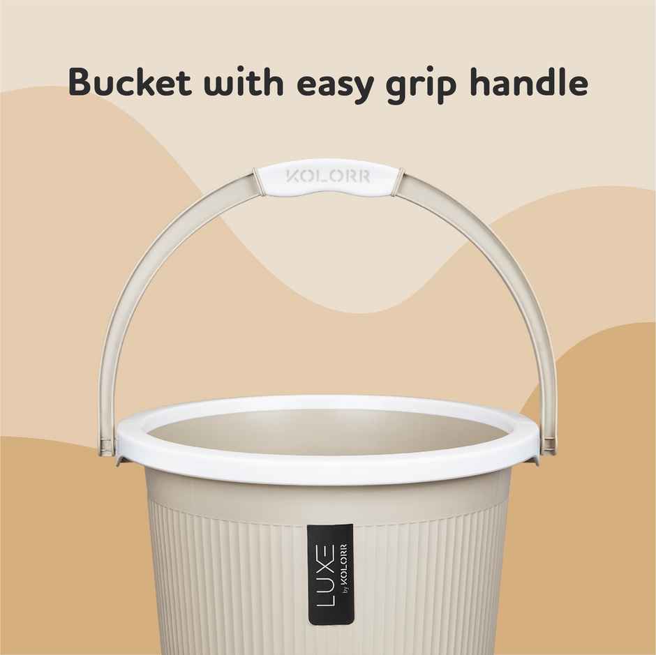 Kolorr Luxe Bathroom Bucket Ratan Lt | 18 L | Sand Stone