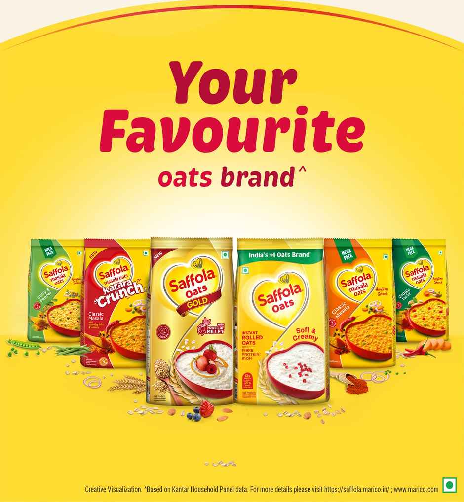 Saffola Oats, Instant Rolled Oats, Soft & Creamy Oats, Power of Protein, Iron & Fibre