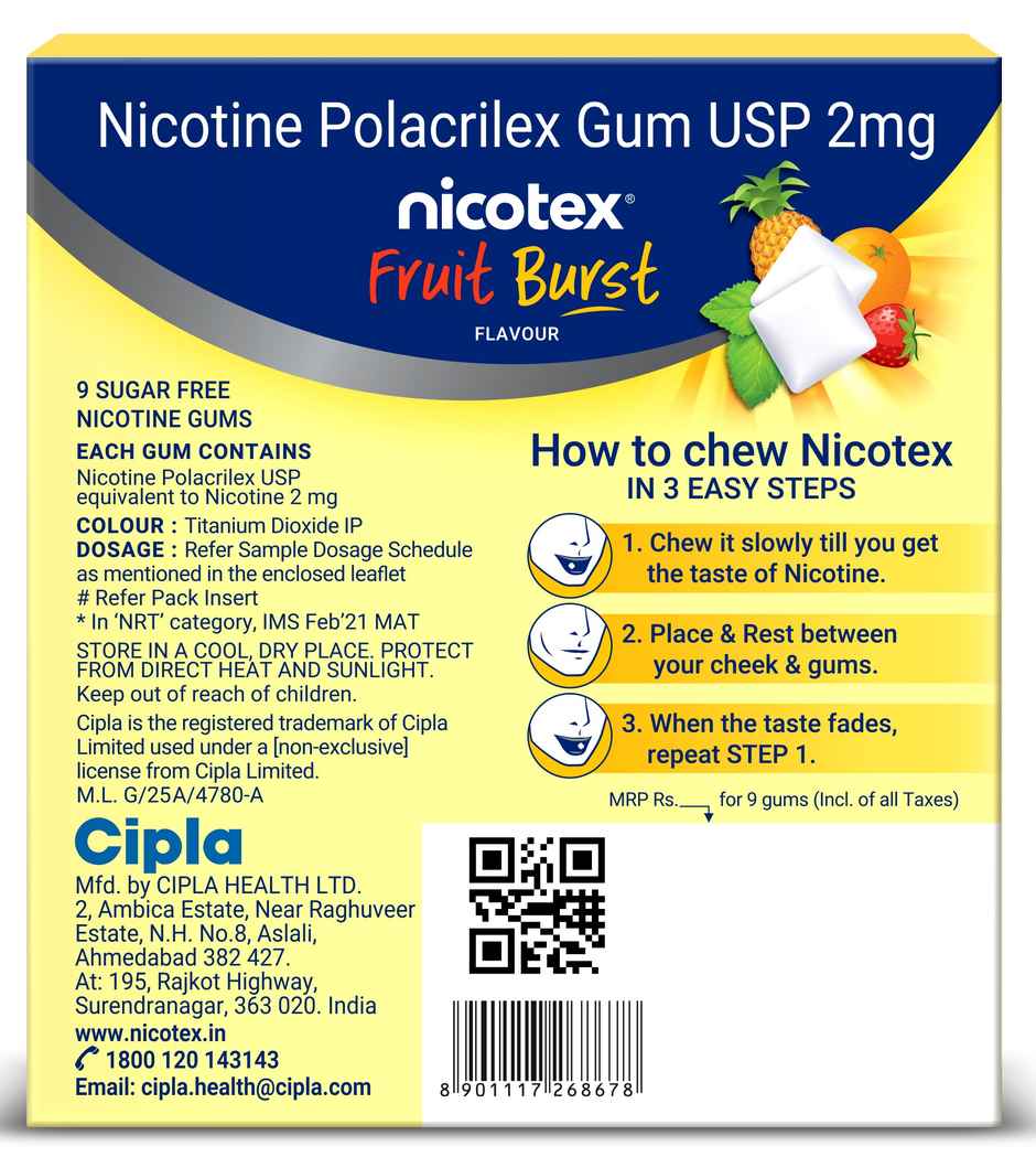 Nicotex Gums Fruit Burst 2mg