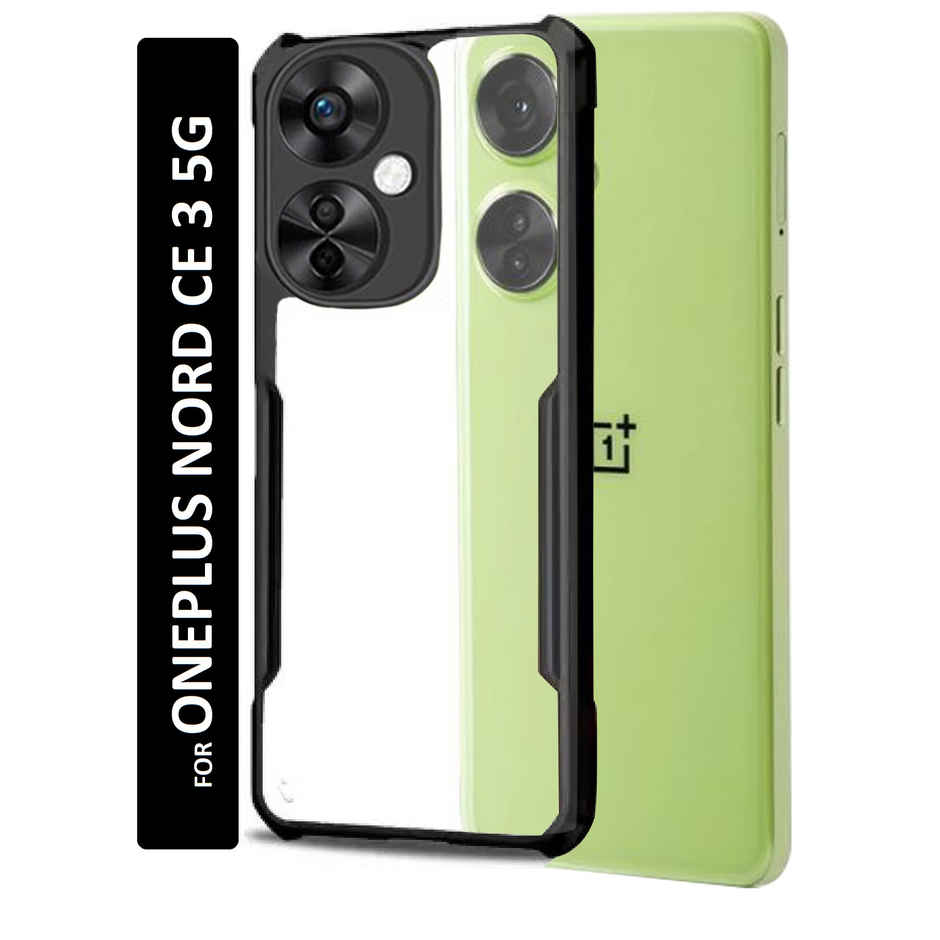 Kwine Case Oneplus Nord Ce 3 Back Cover - Black Bordered Transparent Case