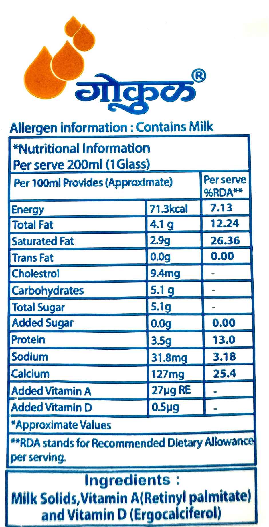 Gokul Shakti Special Toned Fresh Milk | Pouch