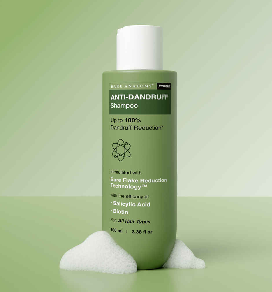 Bare Anatomy Anti-Dandruff Shampoo | Upto 100% Dandruff Reduction| Salicylic Acid, Biotin