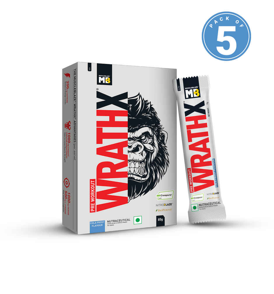 Muscleblaze Pre Workout Wrathx With Creapure, Nitroblaze & Bioperine | Cola Frost