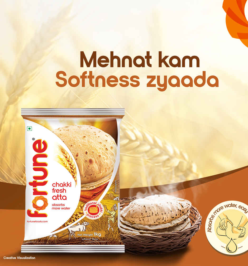 Fortune Chakki Fresh Atta (1kg) & Fortune Soya Health Refined Soyabean Oil (750g) Combo