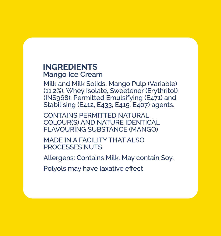 Get-A-Way Mango High Protein Ice Cream Cup | Zero Added Sugar