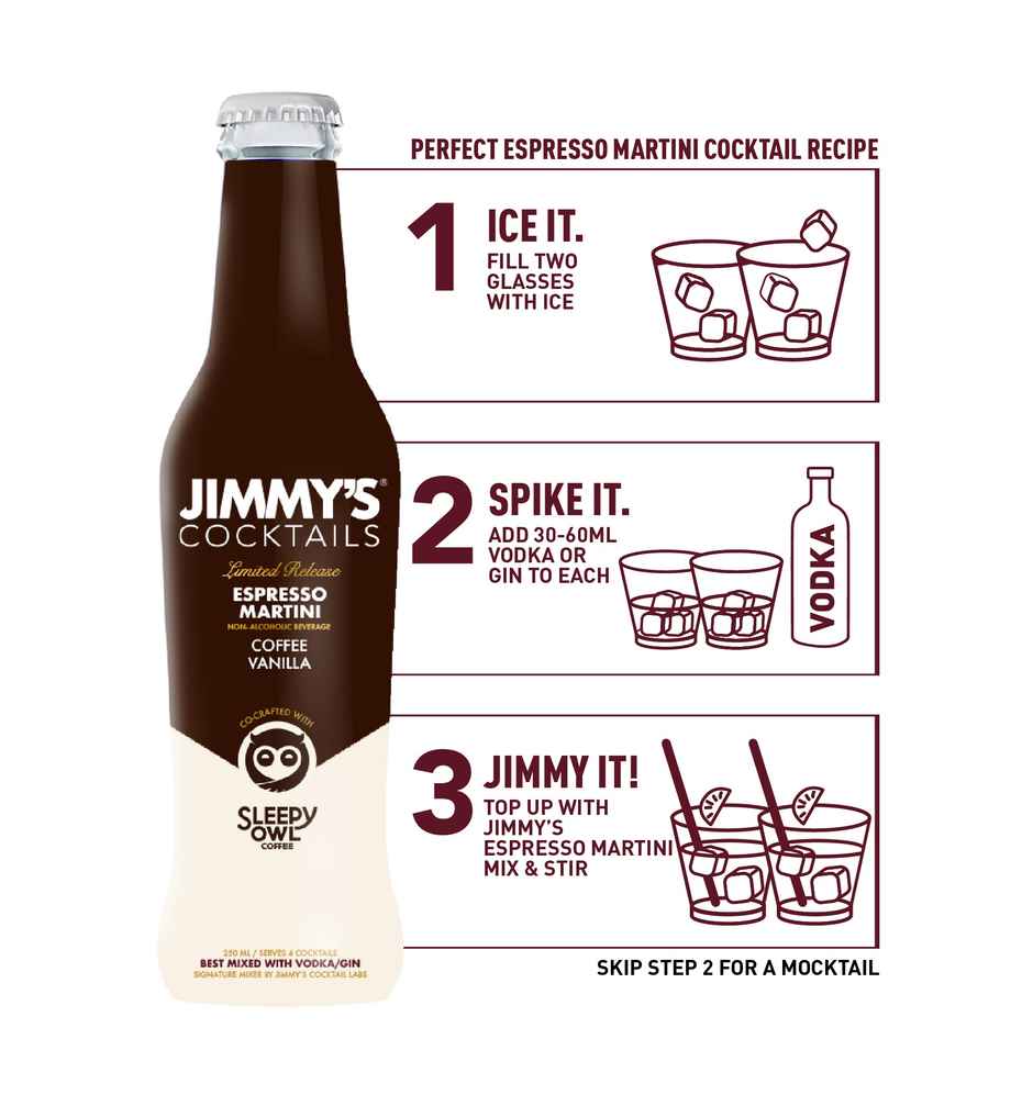 Jimmy's Cocktails Espresso Martini Cocktail Mixer Combo
