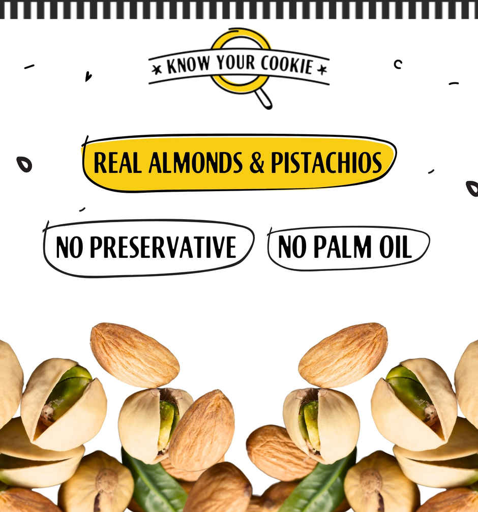 The Baker's Dozen Pista Badam Cookies | Premium Biscuit Handmade Cookies | Pista Biscuit