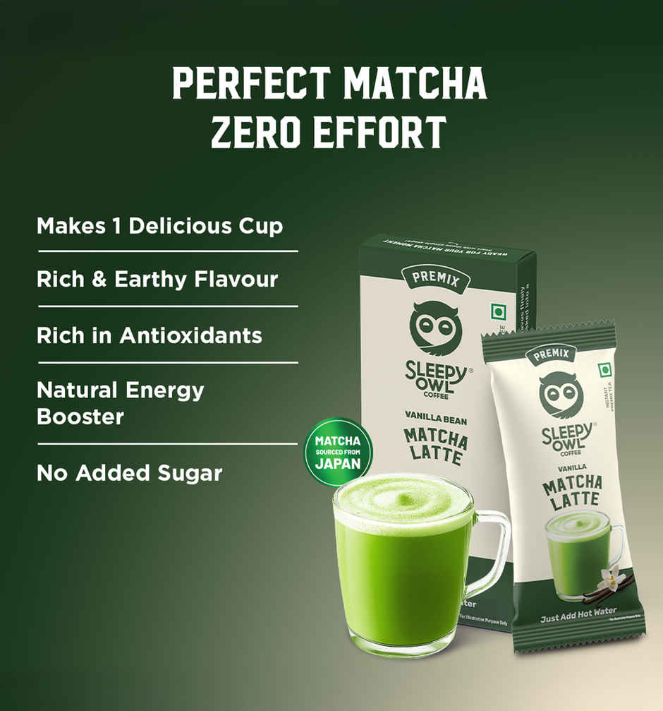 Sleepy Owl Vanilla Matcha Premix Sachet | Authentic Japanese Matcha