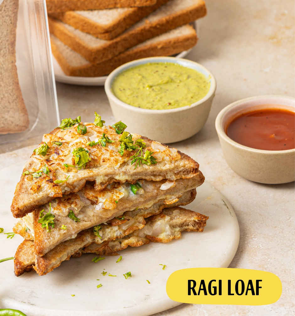 The Baker's Dozen Zero Maida Ragi Bread | Atta Bread (Not Brown) | Sandwich Bread | Healthy bread