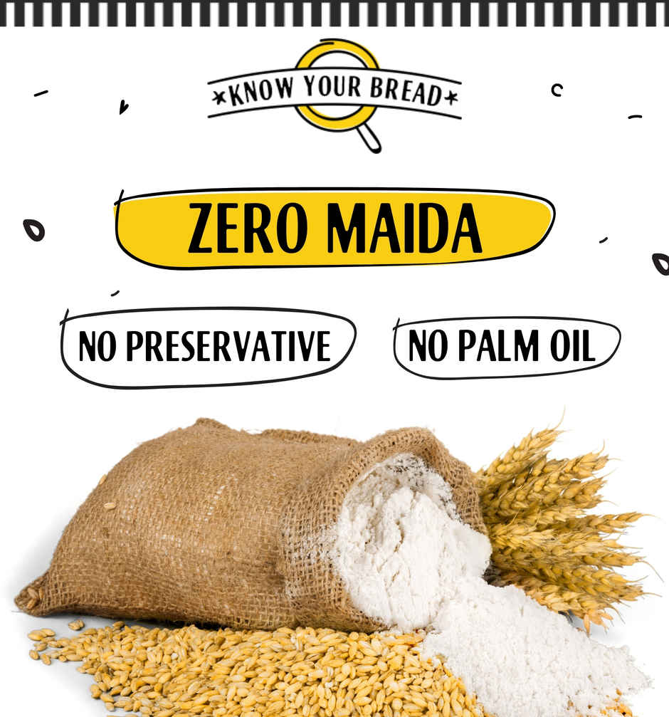 The Baker's Dozen Pure Whole Wheat Bread Zero Maida | No Palm Oil No Preservative