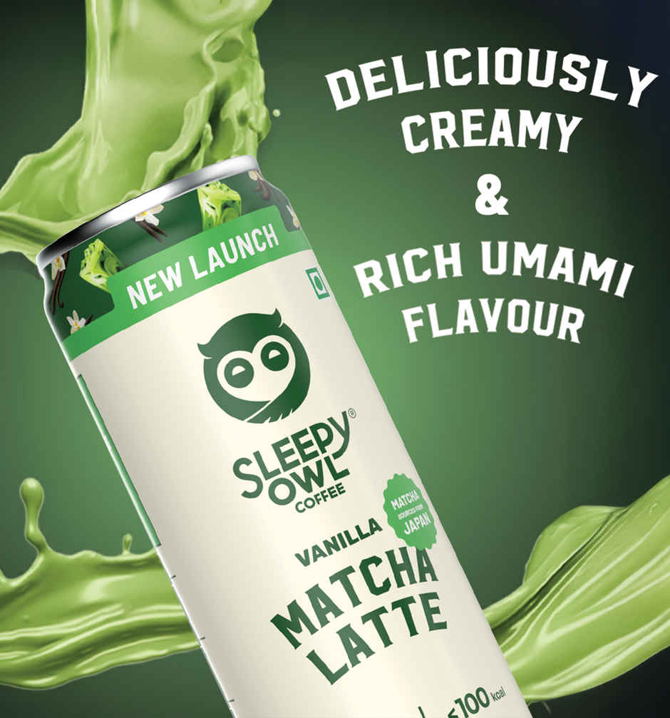 Sleepy Owl Vanilla Matcha Latte Can | Ready to Drink Authentic Japanese Matcha Tea