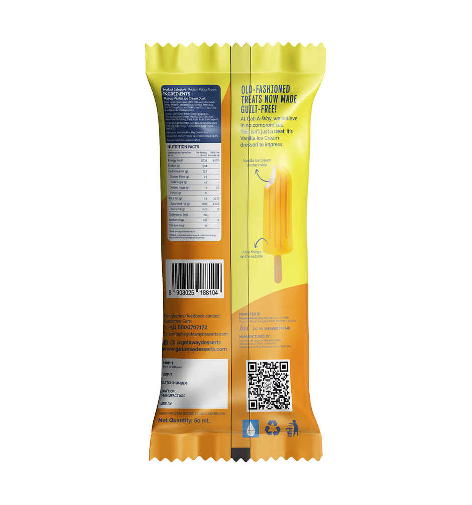 Get- A-Way Mango Duet Guilt Free Ice Cream Stick