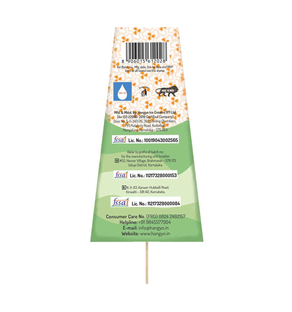 Hangyo Pista Kesar Kulfi Medium Fat Ice Cream (50ml) & Hangyo Malai Kulfi (50ml) Combo