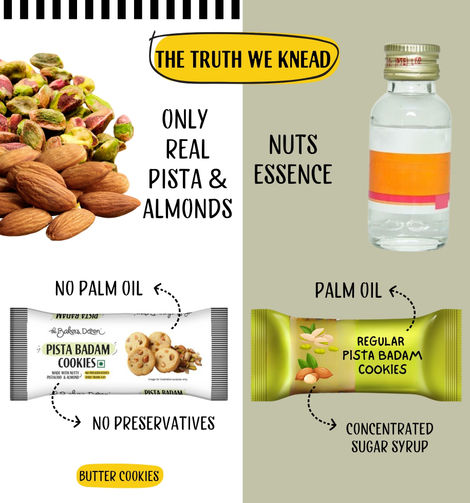 The Baker's Dozen Badam Pista and Dry Fruit Biscuits Cookies | Palm Oil-free and Trans Fat-free
