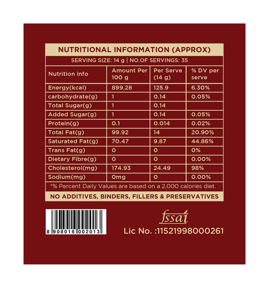 Two Brothers A2 Cow Cultured Ghee Desi Gir Cow | Jar