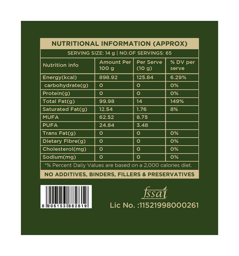 Two Brothers Black Mustard (Sarson) Wood Pressed Oil Single-filtered | Plastic Bottle