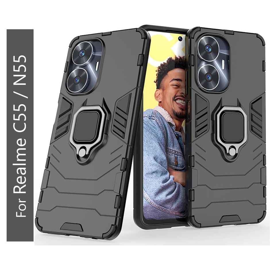 Kwine Case Realme C55 / N55 Back Cover - Ring Holder Stand Case