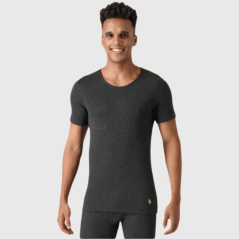 U.S. Polo Assn. Men's Slim Fit Tri Blend I751 Thermal T-Shirt - Charcoal - S