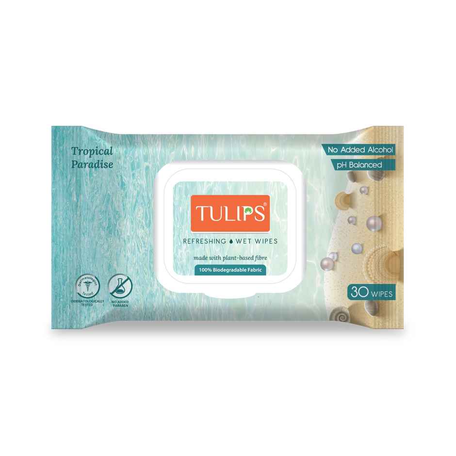 Tulips Refreshing Wet Wipes Tropical Paradise LID | 30 Pulls Per Pack