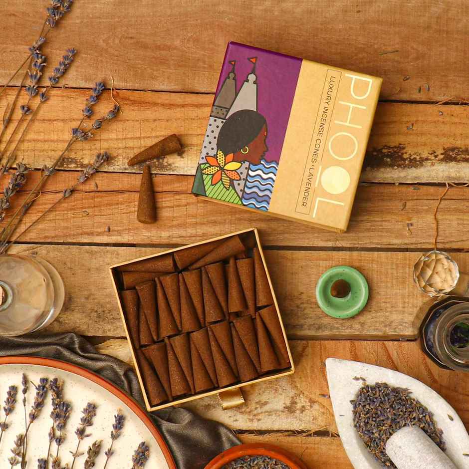 Lavender Dhoop Cones | Natural Certified Incense Cones | Phool