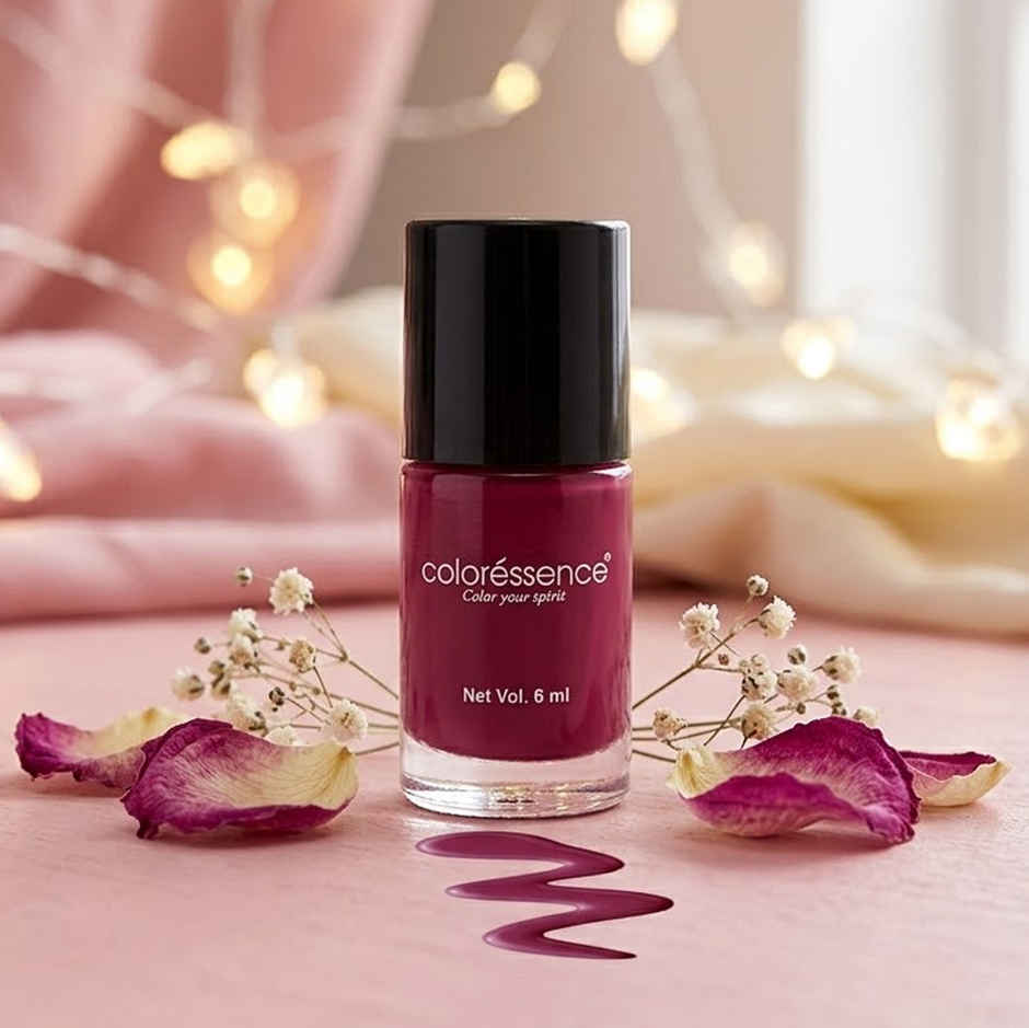 Coloressence Cute Coats Long Lasting Nail Paint, Chip Resistant, Quick Dry, 1 Swipe  | Plum