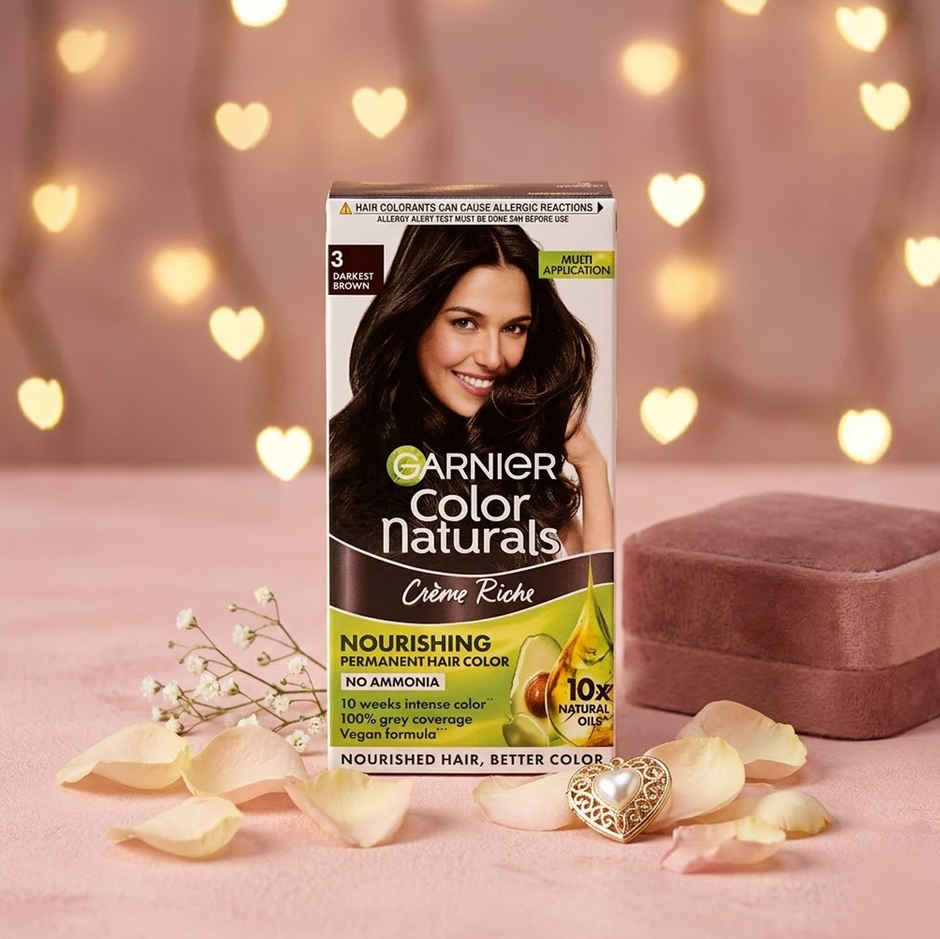 Garnier Color Naturals Long-Lasting Creme Hair Color | Darkest Brown - Shade 3