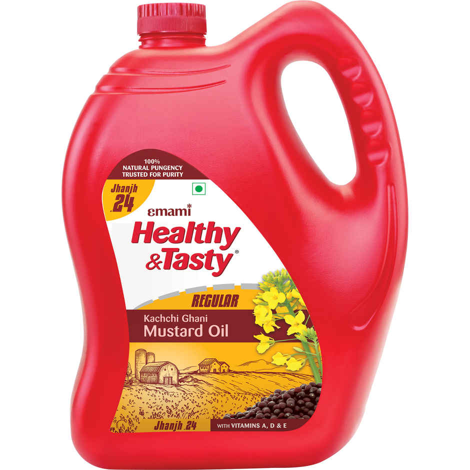 Emami Healthy and Tasty Mild/Regular Kachchi Ghani Mustard Oil Bottle