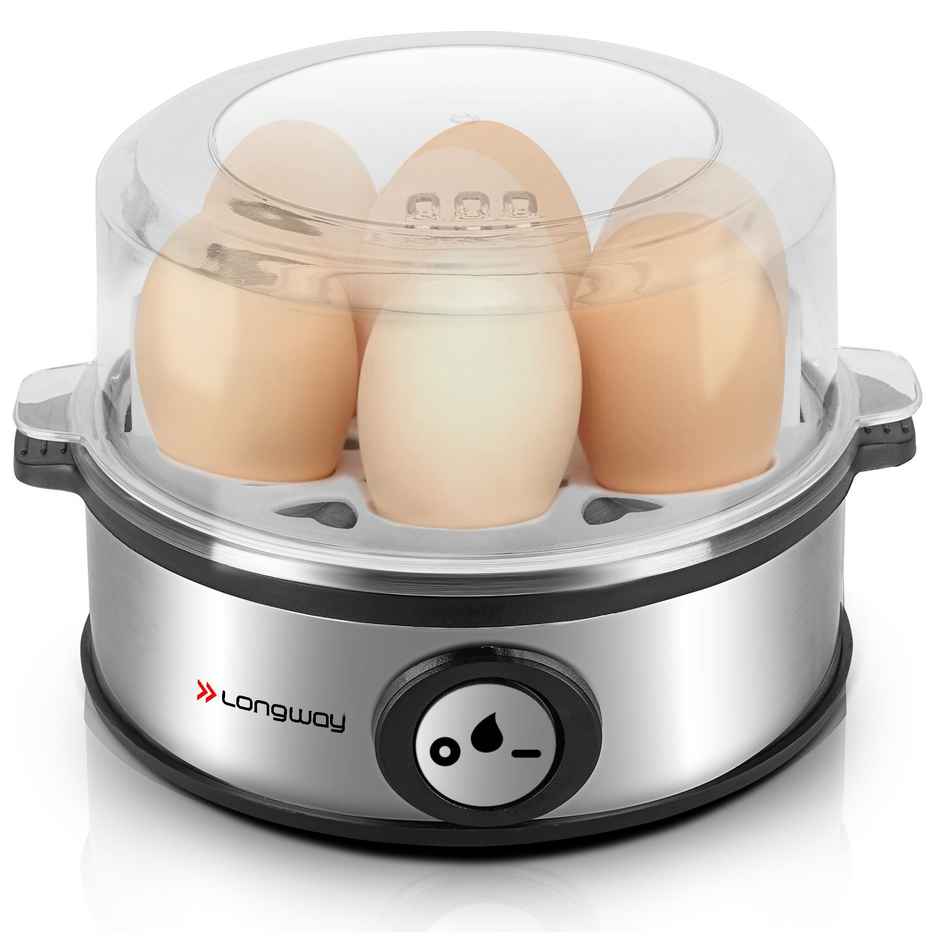 Longway Champ 360 Watt Stainless Steel Egg Boiler/Cooker for Steaming(Silver, 7 Eggs)