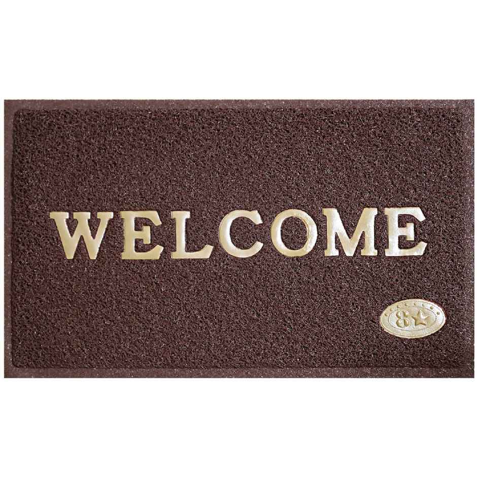 Kuber Industries PVC Rectangular Anti Skid Welcome Door Mat | Pack of 2 | Brown & Blue