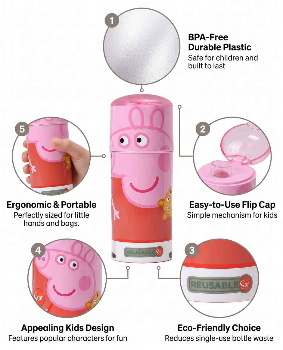 Striders Sipper Bottle Peppa Pig Tmor | 350 ml